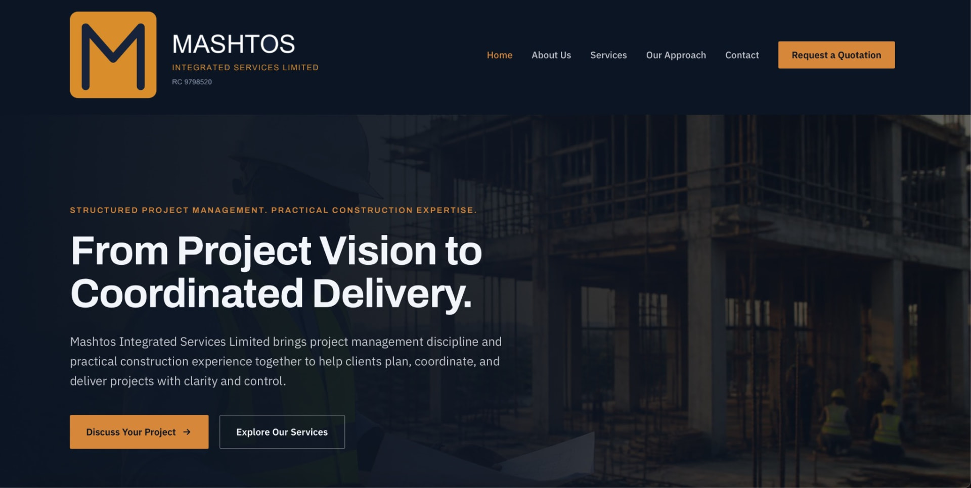 MASHTOS Integrated homepage for construction services